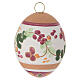 Boule pascale en terre cuite Deruta en forme d'œuf rose 7x5 cm s1