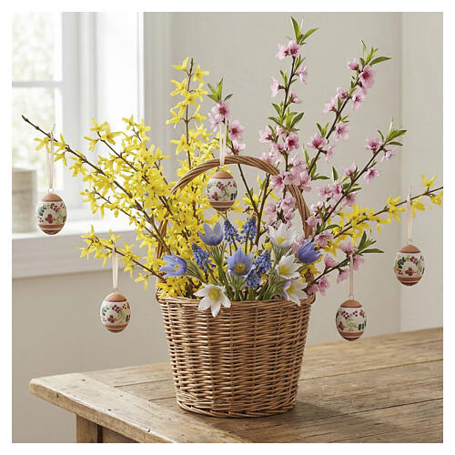 Pallina appendibile terracotta Deruta 7x5 cm uovo rosa 2