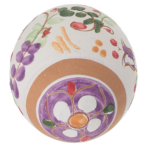 Wielkanocna dekoracja, liliowe jajko z terakoty, Deruta 7×5cm 4
