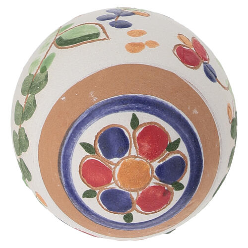 Bolita 7x5 cm huevo terracota floral azul Deruta 4