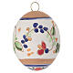 Blue Floral Deruta Terracotta Egg Ornament, 7x5 cm s3
