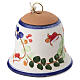 Blue floral Deruta terracotta bell, 2x2 in s1