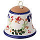 Blue floral Deruta terracotta bell, 2x2 in s4