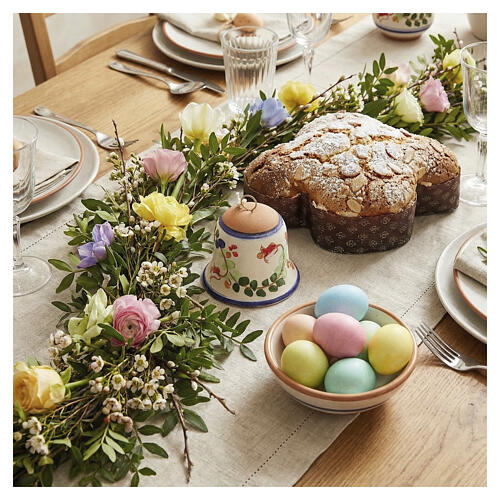 Campanella ceramica Deruta 5x5 cm blu floreale 2