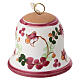 Pink Floral Deruta Terracotta Easter Bell Ornament, 5x5 cm s1