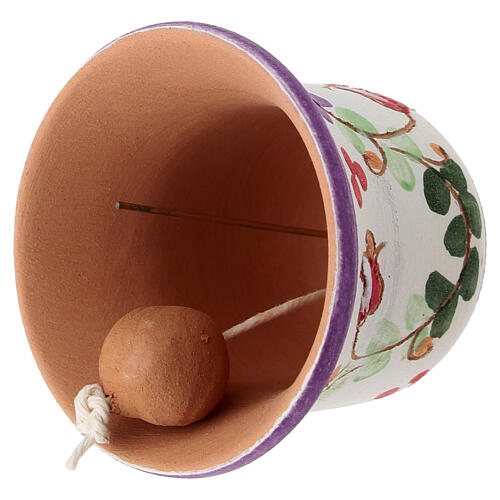 Lilac Floral Deruta Terracotta Easter Bell Ornament, 5x5 cm 5