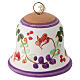 Lilac Floral Deruta Terracotta Easter Bell Ornament, 5x5 cm s4