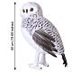 Set of Two White and Grey Owls with Natural Feathers, 50x35x25 cm s3