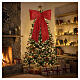 Red velvet-effect Christmas bow with decorative tails 115x80x15 cm s2