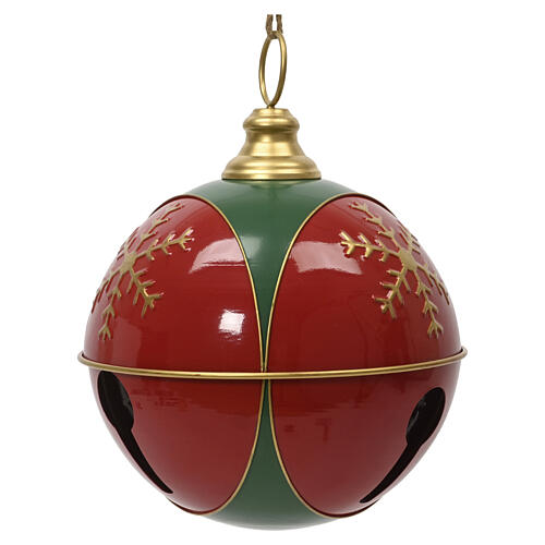 Set bolas navideñas rojo verde con colgante dorado máx 40x30 cm 3