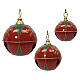 Set sfere natalizie rosso verde con pendente oro max 40x30 cm s1