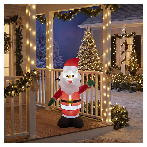 Illuminated inflatable Santa Claus with cool white LED lighting, 45x30x16 in, outdoor 2