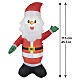 Illuminated inflatable Santa Claus with cool white LED lighting, 45x30x16 in, outdoor s3