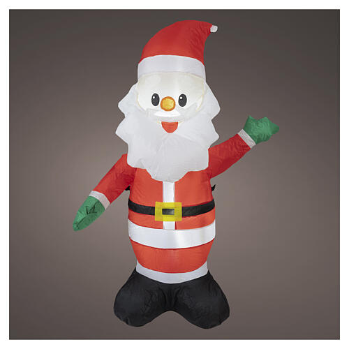 Papá Noel inflable luminoso LED blanco frío 115x80x40 cm para exterior 1