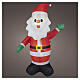 Père Noël gonflable lumineux LED blanc froid 180x115x60 cm pour extérieur s1