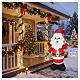 Père Noël gonflable lumineux LED blanc froid 180x115x60 cm pour extérieur s2