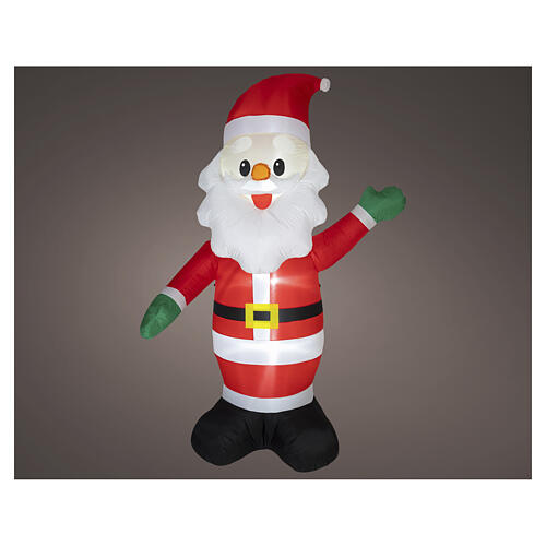 Babbo Natale gonfiabile luminoso da esterno est LED bianco freddo 245x160x80 cm 3