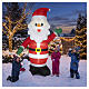 Babbo Natale gonfiabile luminoso da esterno est LED bianco freddo 245x160x80 cm s2