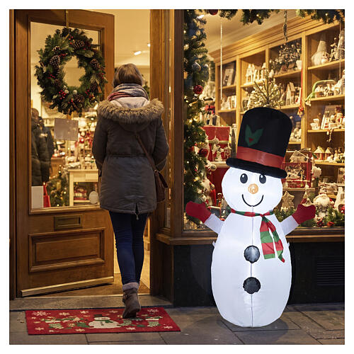Bonhomme de neige gonflable lumineux LED blanc froid multicolore 120x78x50 cm extérieur 2