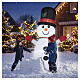 Pupazzo neve gonfiabile con luce LED fredda per esterno 180x120x75 cm esterno s2