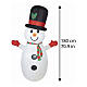 Pupazzo neve gonfiabile con luce LED fredda per esterno 180x120x75 cm esterno s3