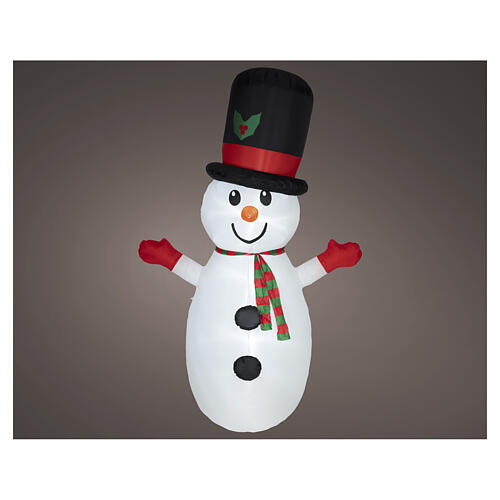 Bonhomme de neige gonflable lumineux LED blanc froid 240x160x95 cm pour extérieur 3