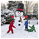 Boneco de neve insuflável luminoso LED branco frio 240x160x95 cm para exterior s2