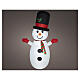Boneco de neve insuflável luminoso LED branco frio 240x160x95 cm para exterior s3