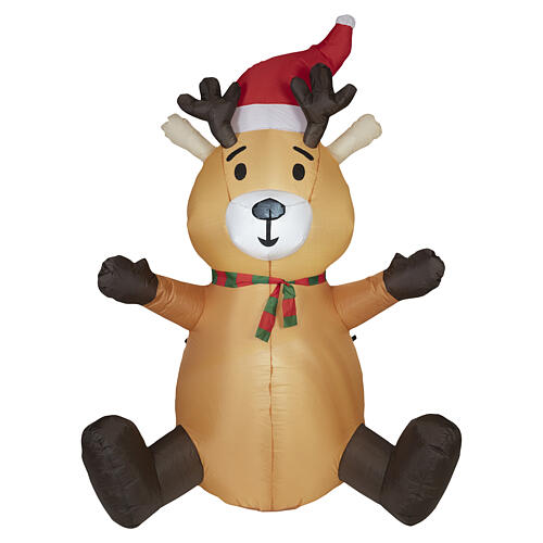 Renne gonflable de Noël avec LED blanc froid 180x130x80 cm pour extérieur 4