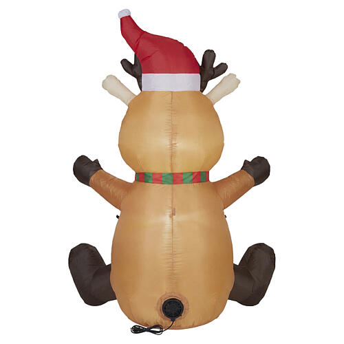 Renne gonflable de Noël avec LED blanc froid 180x130x80 cm pour extérieur 5