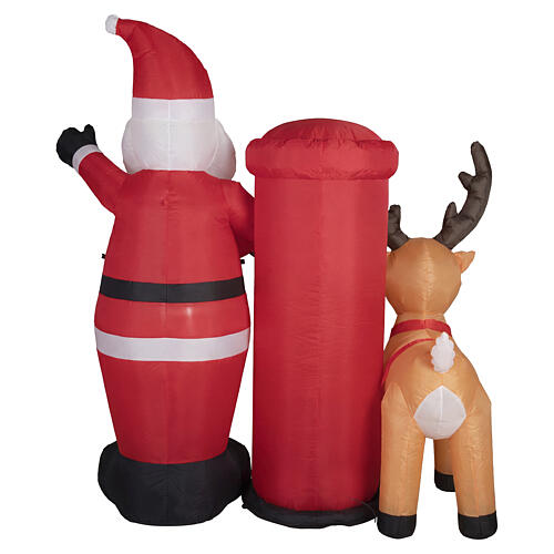 Inflatable Santa Claus and reindeer with LED mailbox for outdoors, 70x60x38 in 4