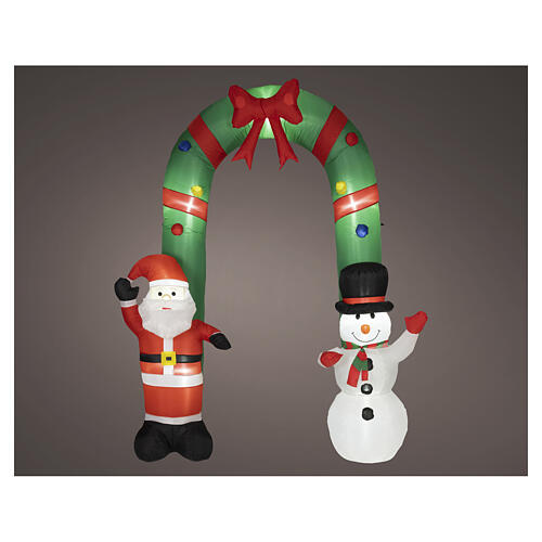 Arche gonflable Père Noël et bonhomme de neige LED 245x198x80 cm pour extérieur 3