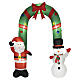 Arche gonflable Père Noël et bonhomme de neige LED 245x198x80 cm pour extérieur s1