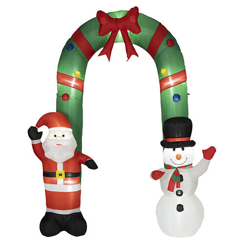 Christmas inflatable arch Santa Claus and snowman LED 245x198x80 cm for outdoors 1