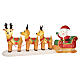 Slitta gonfiabile natalizia con Babbo Natale e renne LED 140x355x75 cm da esterno s1