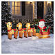 Slitta gonfiabile natalizia con Babbo Natale e renne LED 140x355x75 cm da esterno s2