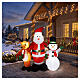 Conjunto insuflável com Pai Natal, rena e boneco de neve LED 150x150x45 cm para exterior s2