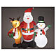 Conjunto insuflável com Pai Natal, rena e boneco de neve LED 150x150x45 cm para exterior s3