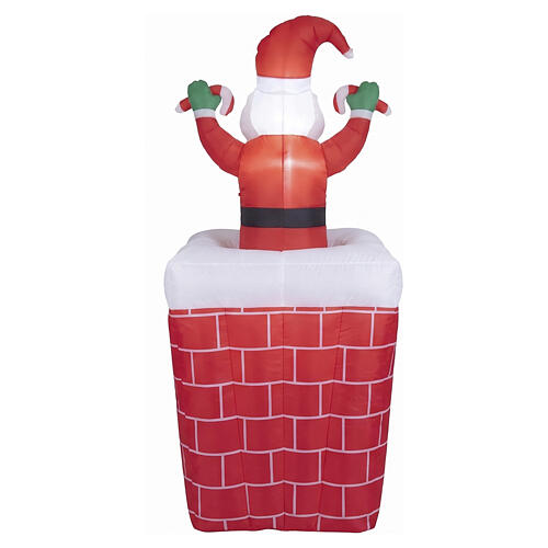 Papá Noel inflable movimiento en la chimenea LED 150x70x70 cm para exterior 5
