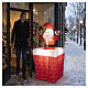 Père Noël gonflable animé dans la cheminée LED 150x70x70 cm pour extérieur s2