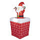 Père Noël gonflable animé dans la cheminée LED 150x70x70 cm pour extérieur s4