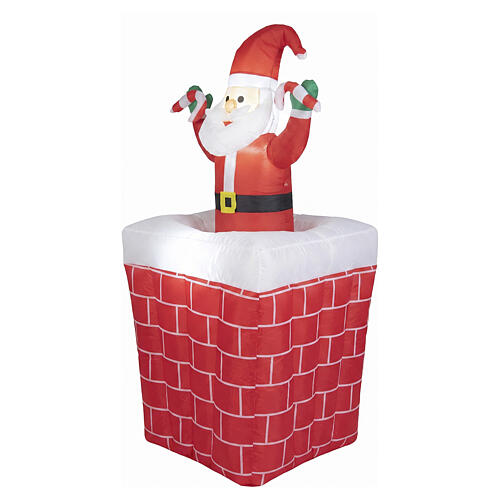 Pai Natal insuflável com movimento na chaminé LED 150x70x70 cm para exterior 4