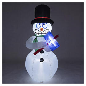 Boneco de neve inflável int/ext com movimento tremulante e LED 175x80x70 cm