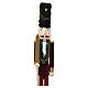 Figura schiaccianoci natalizia in legno di pino con dettagli vellutati rossi 50x10x10 cm s4