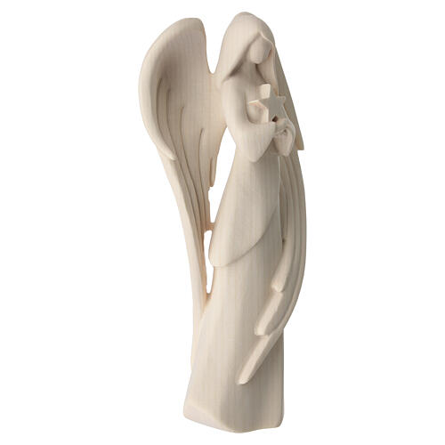 Angel with star, Val Gardena natural maple wood, Flamingo Nativity Scene 3