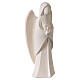 Harmonie guardian angel with four-leaf clover, natural wood from Val Gardena s3