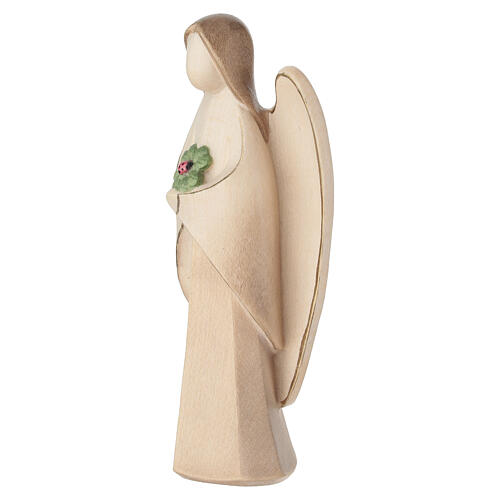 Harmonie guardian angel with four-leaf clover, double-patina finish, Val Gardena maple wood 2