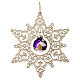 Beech wood star decoration with purple glass ball, 5.5 in, Val Gardena s1