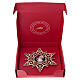Beech Wood Christmas Star Ornament Val Gardena with Purple Glass Ball 14 cm s4