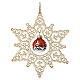 Christmas star decoration, 5.5 in, with orange glass ball, Val Gardena s3